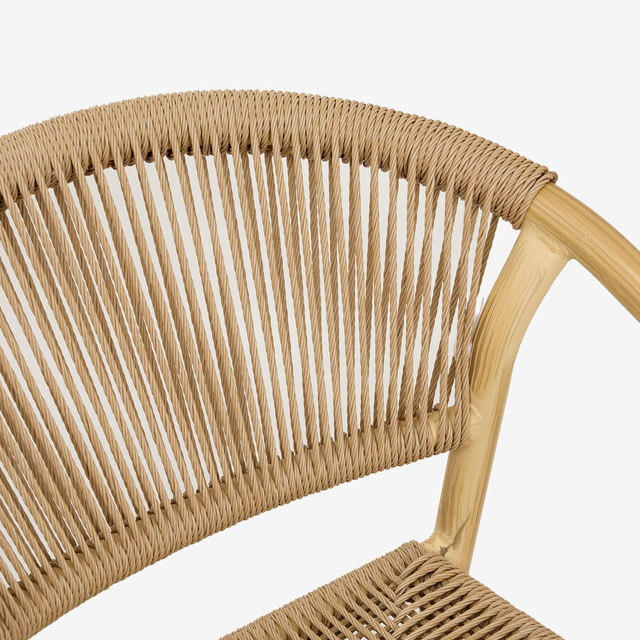 Silla de jard&iacute;n de aluminio y rat&aacute;n sint&eacute;tico Florida 56x60x78cm