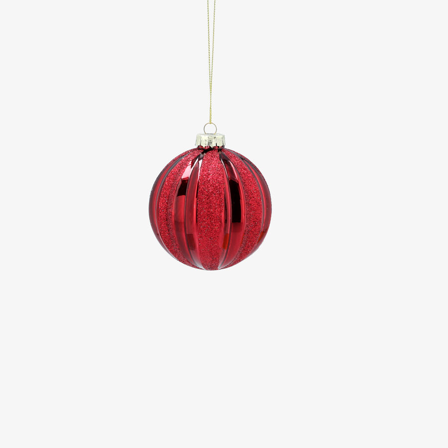 Bola de Navidad roja de cristal &Oslash;8cm