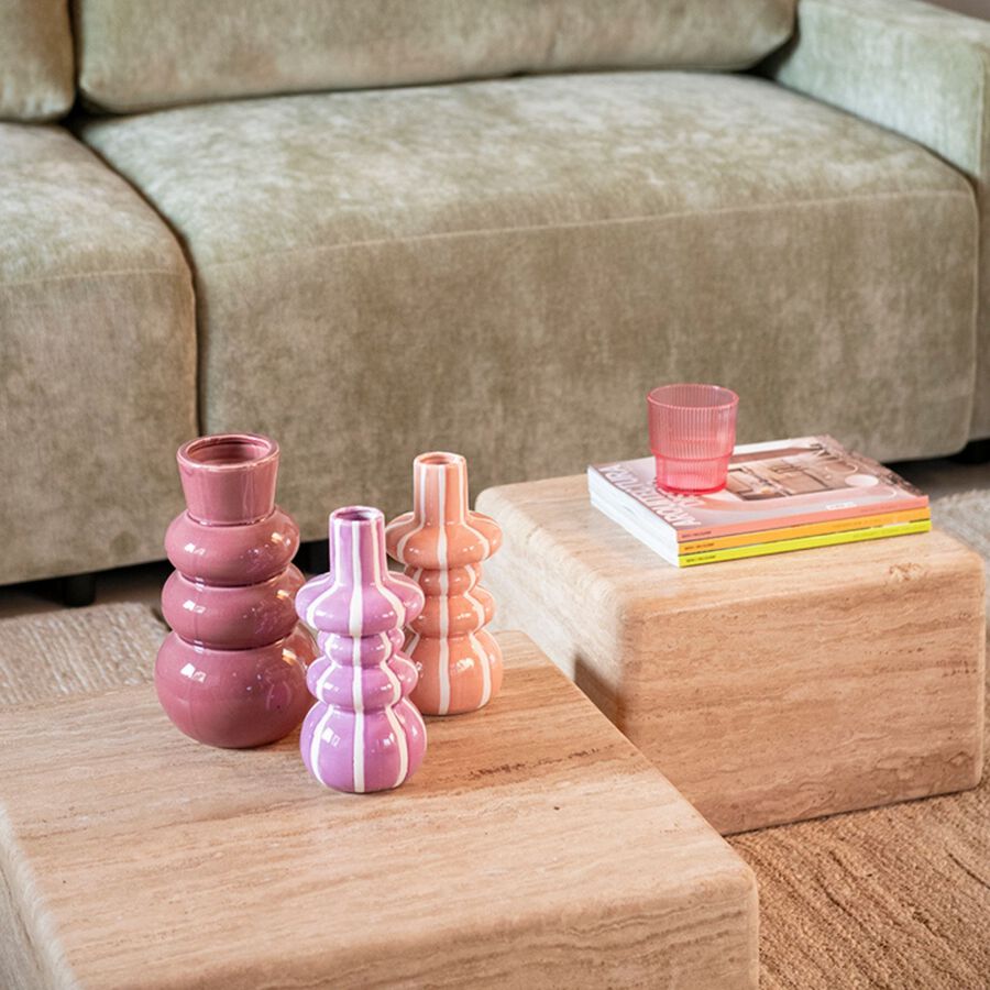 Mesa de centro de mármol Travertine 39x39x25cm Clau&Chloe