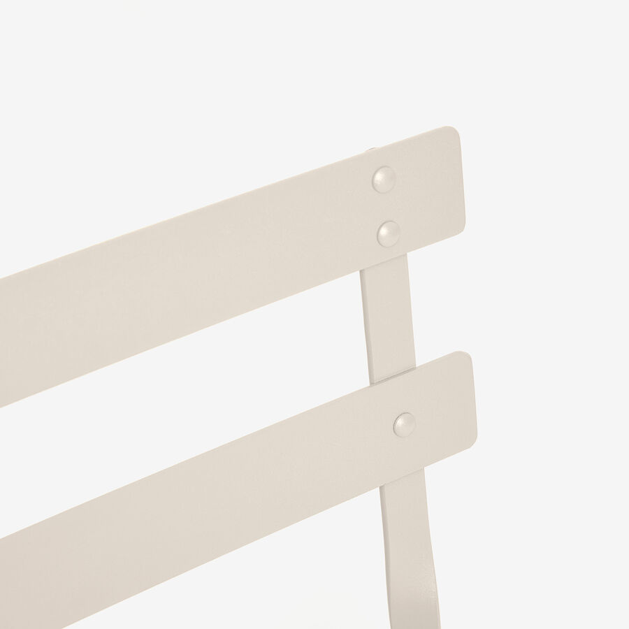 Set de jard&iacute;n de mesa y 2 sillas de acero gris claro Bistro