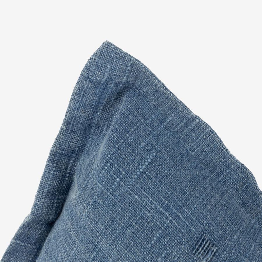 Funda de cojín de algodón azul Frida 30x45cm