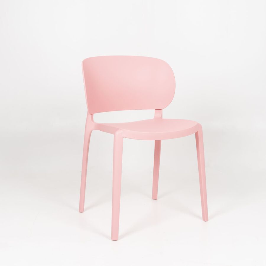 Silla de comedor apilable rosa Daniela 50x49cm