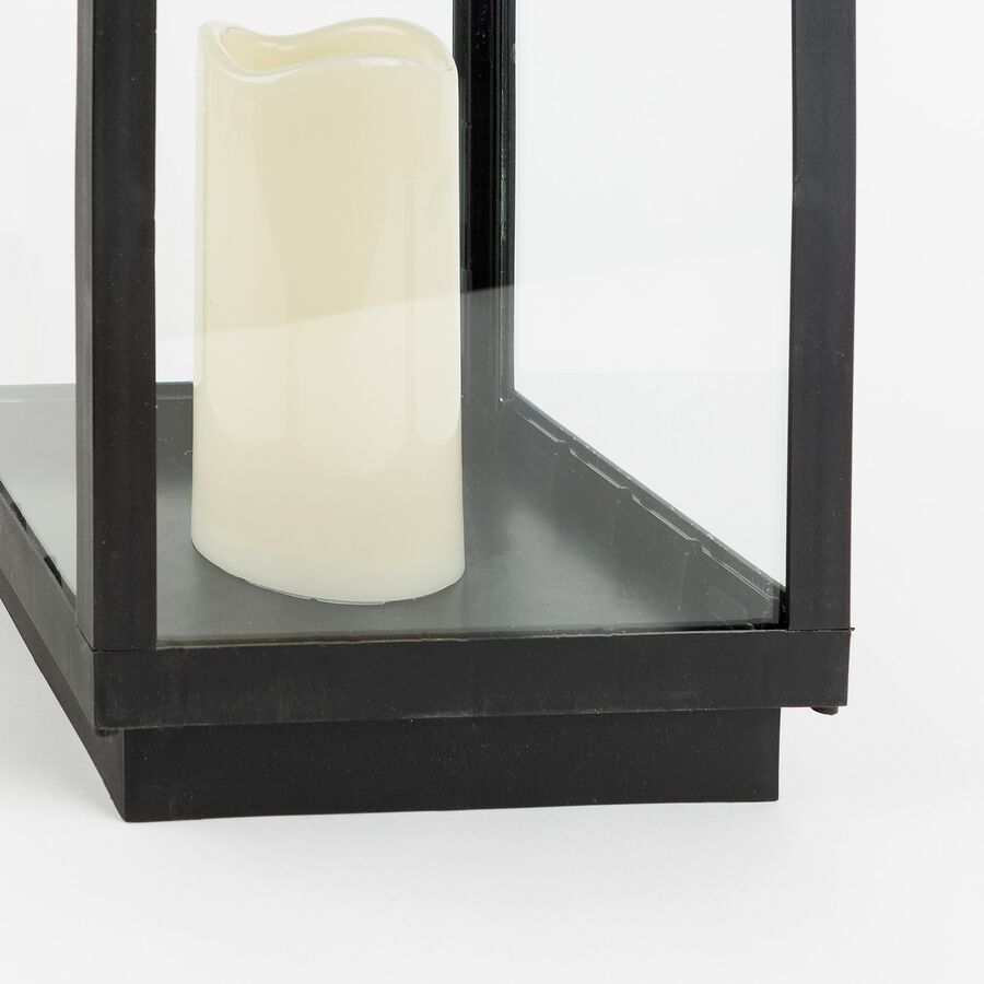 Farol vela LED negro 47cm