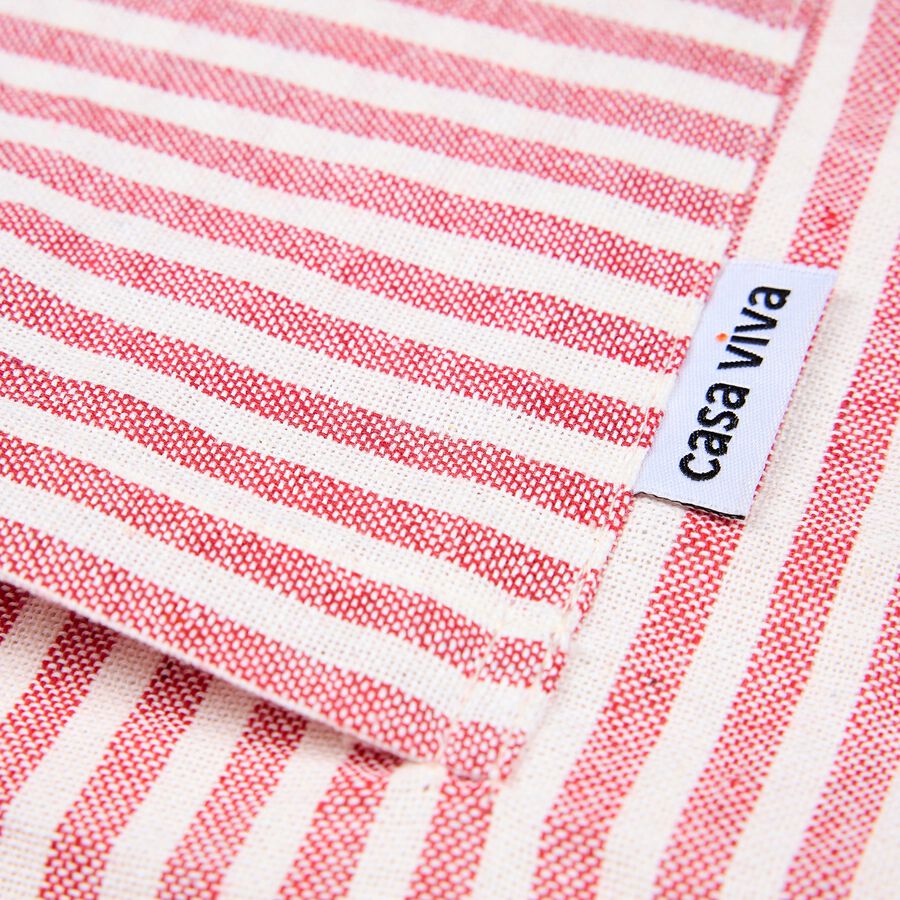 Delantal de cocina de algod&oacute;n rojo Raya 60x80cm