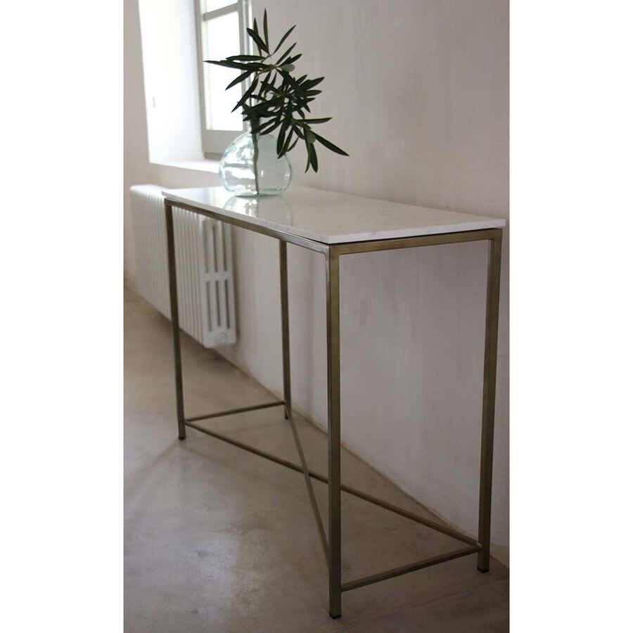 Consola de m&aacute;rmol Gold 110x40x80cm Clau&Chloe