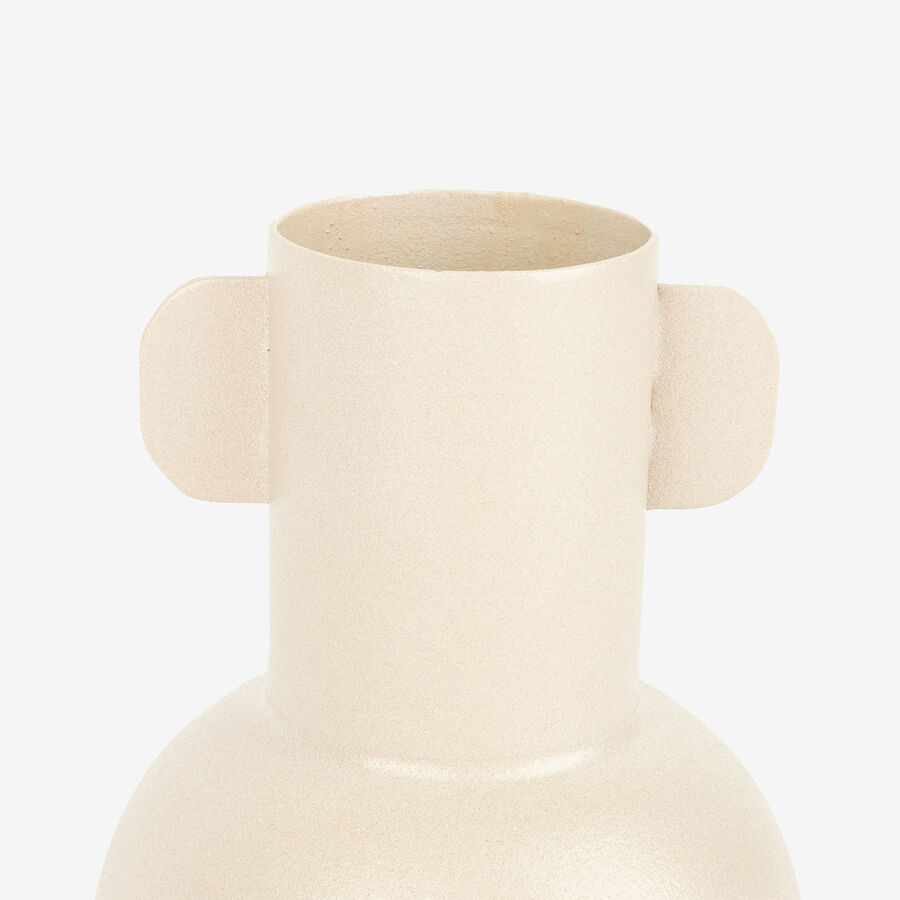 Jarrón de metal beige Vicky Ø10x15,5cm