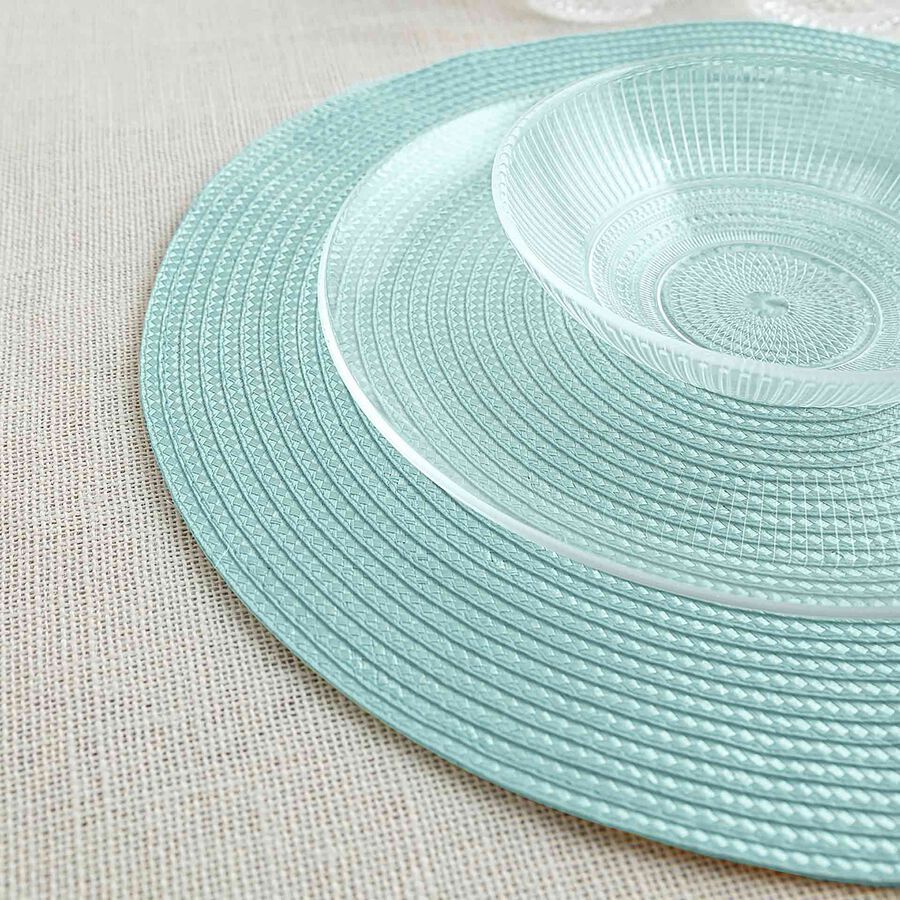 Mantel individual redondo turquesa Vita aqua 38cm