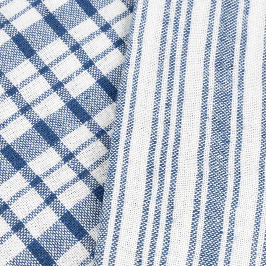 Set de 2 paños de algodón con rayas azules Midson45x65cm