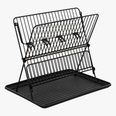 Escurreplatos plegable Foldix de metal negro 43,5x40,5cm