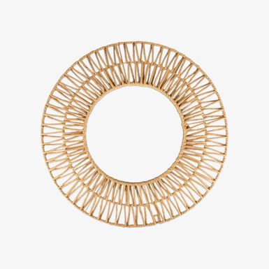 Espejo de pared redondo de fibra natural &Oslash;60cm