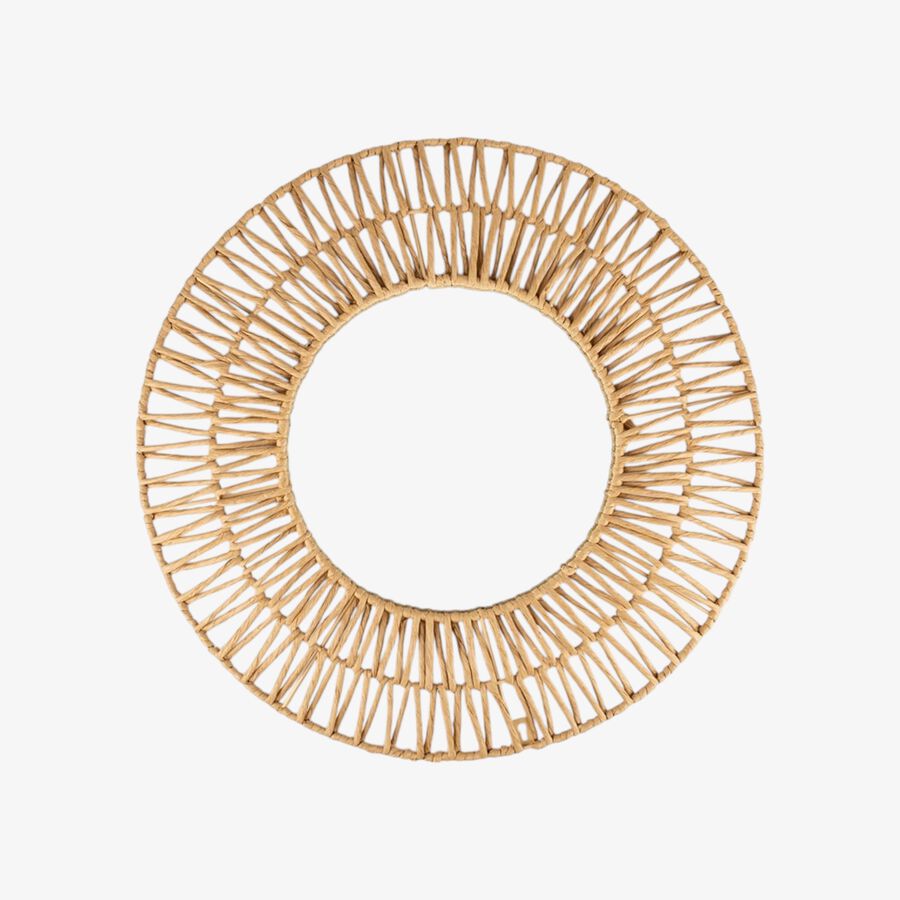 Espejo de pared redondo de fibra natural &Oslash;60cm