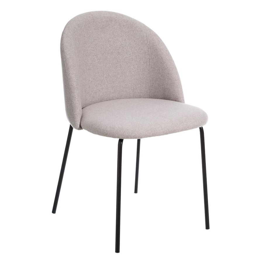 Set de 2 sillas de comedor de metal con tela beige Caleb 50x54x78cm