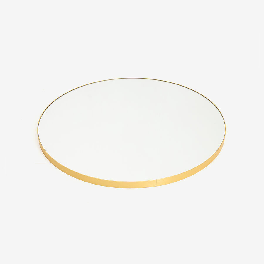 Espejo de pared redondo con marco dorado Flame &Oslash;60cm