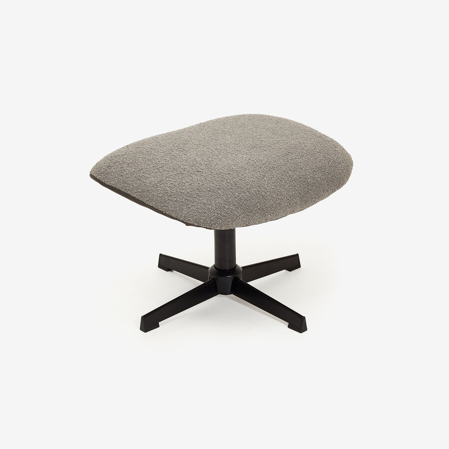 Butaca giratoria gris con puf Brida 86x80x102cm Clau&Chloe