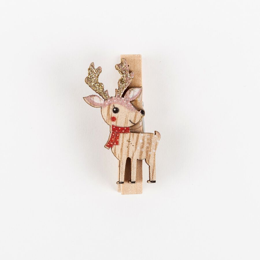Set de 6 pinzas Renos Navidad 4cm
