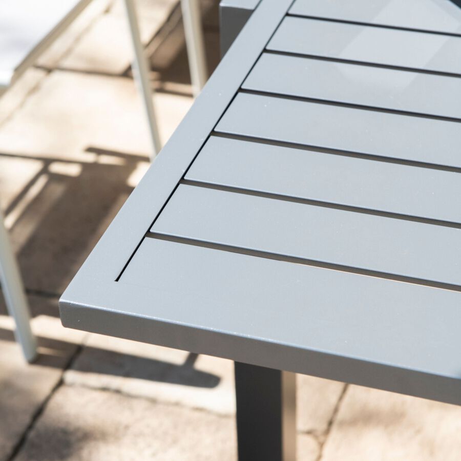 Mesa de jardín extensible de aluminio gris oscuro Paros 135/270x90x75cm