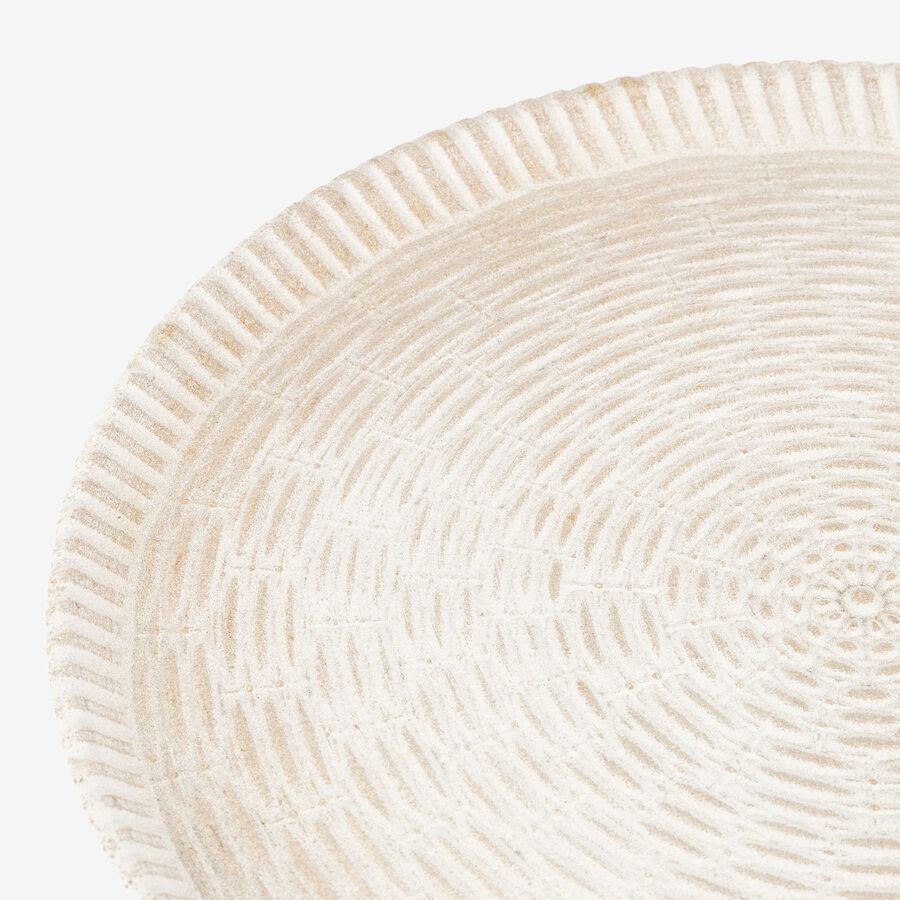 Centro de mesa de madera beige Ø29,5cm