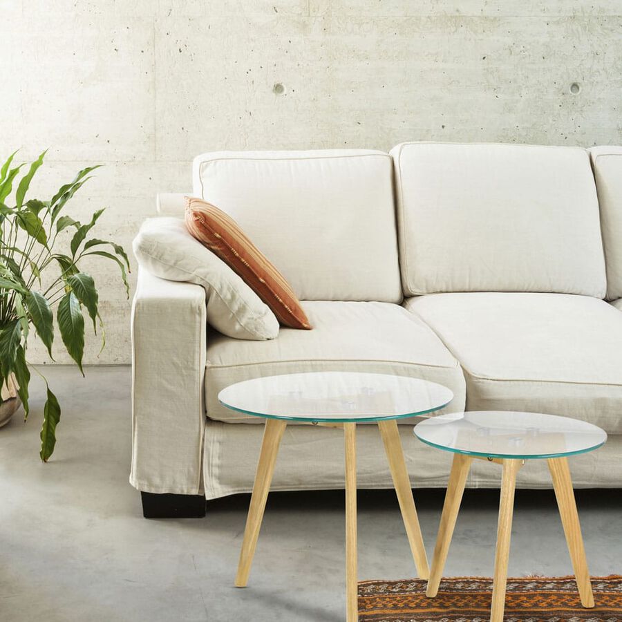 Mesa auxiliar de cristal Dalian &Oslash;40x41cm