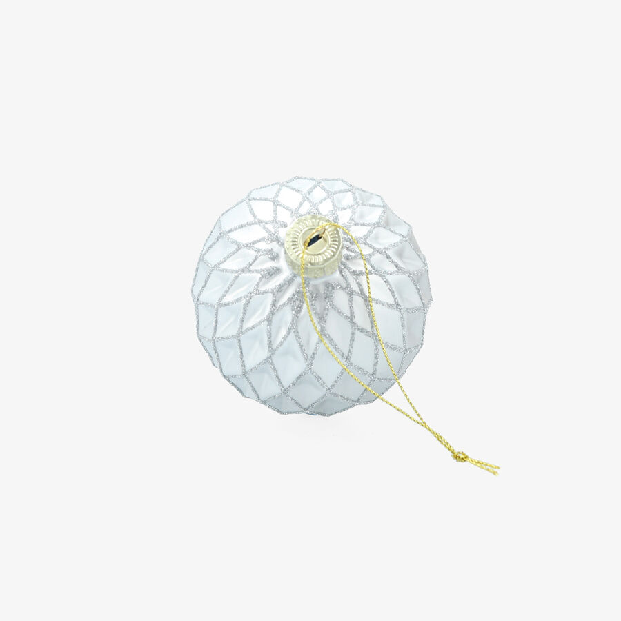 Bola de Navidad plateada de cristal &Oslash;8cm