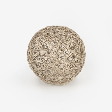 Bola decorativa de rafia dorada con luz LED Luys Ø15cm