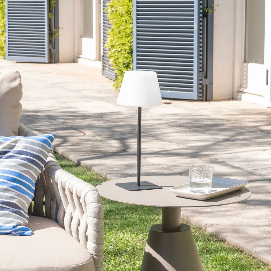 Lámpara de mesa para exterior LED con USB Ø15x38cm