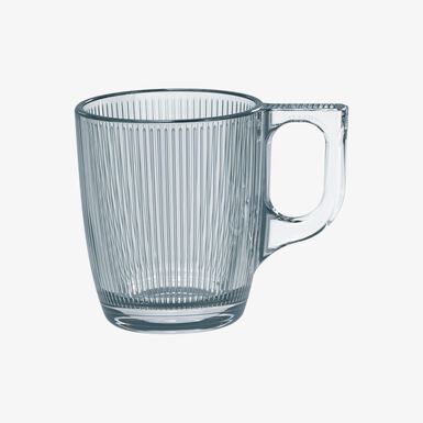 Taza de café de vidrio transparente Stria 9cl