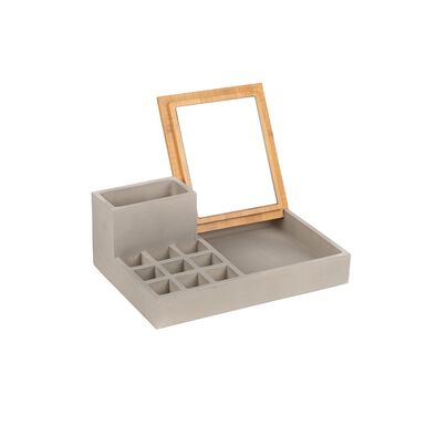 Joyero de bambu con espejo Midi 8x8x22cm