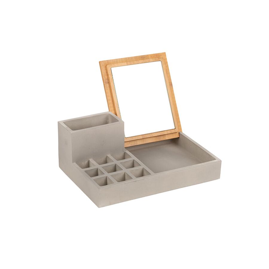 Joyero de bambu con espejo Midi 8x8x22cm