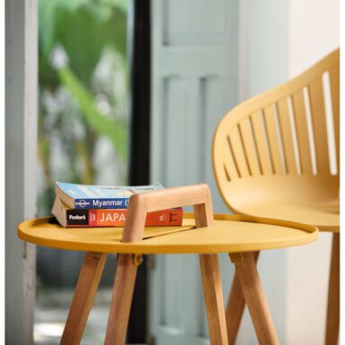 Mesa auxiliar de jard&iacute;n naranja &Oslash;56x53cm