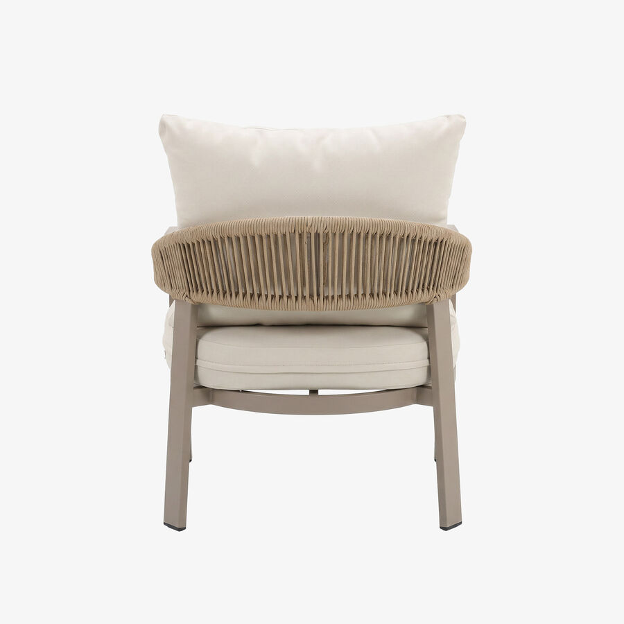 Set de jard&iacute;n de 4 piezas de aluminio y cuerda beige Portofino