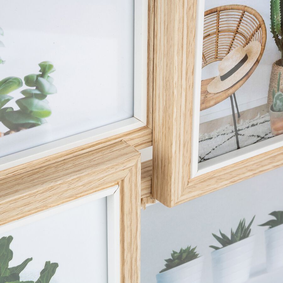 Marco para 9 fotos de madera MDF 45x45cm