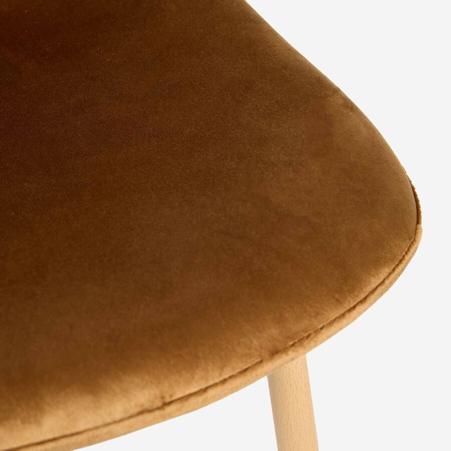 Silla de comedor de terciopelo marrón Concept 45x55x86cm