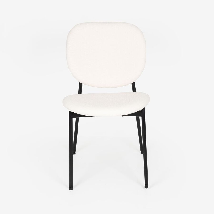 Silla de comedor de borreguito beige Karina 46x60x82cm Clau&Chloe