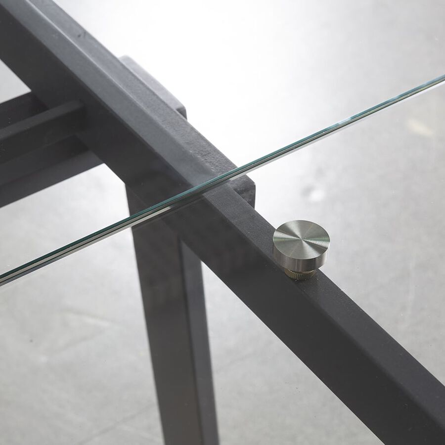 Mesa de comedor de cristal extensible Dallas 160/240x90x75cm