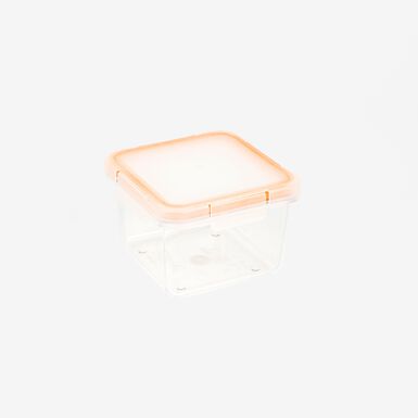 T&aacute;per de pl&aacute;stico cuadrado herm&eacute;tico Tritan 11x11x7cm - 40cl