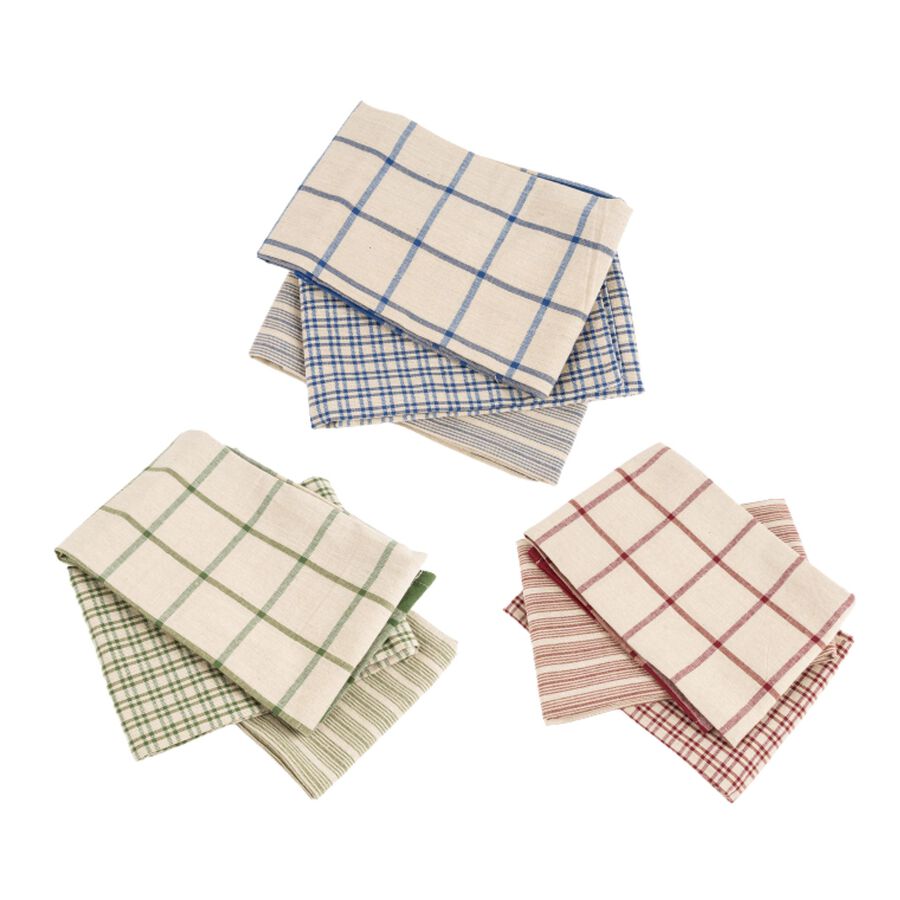 Set de 3 paños de cocina de algodón 45x70cm en varios colores