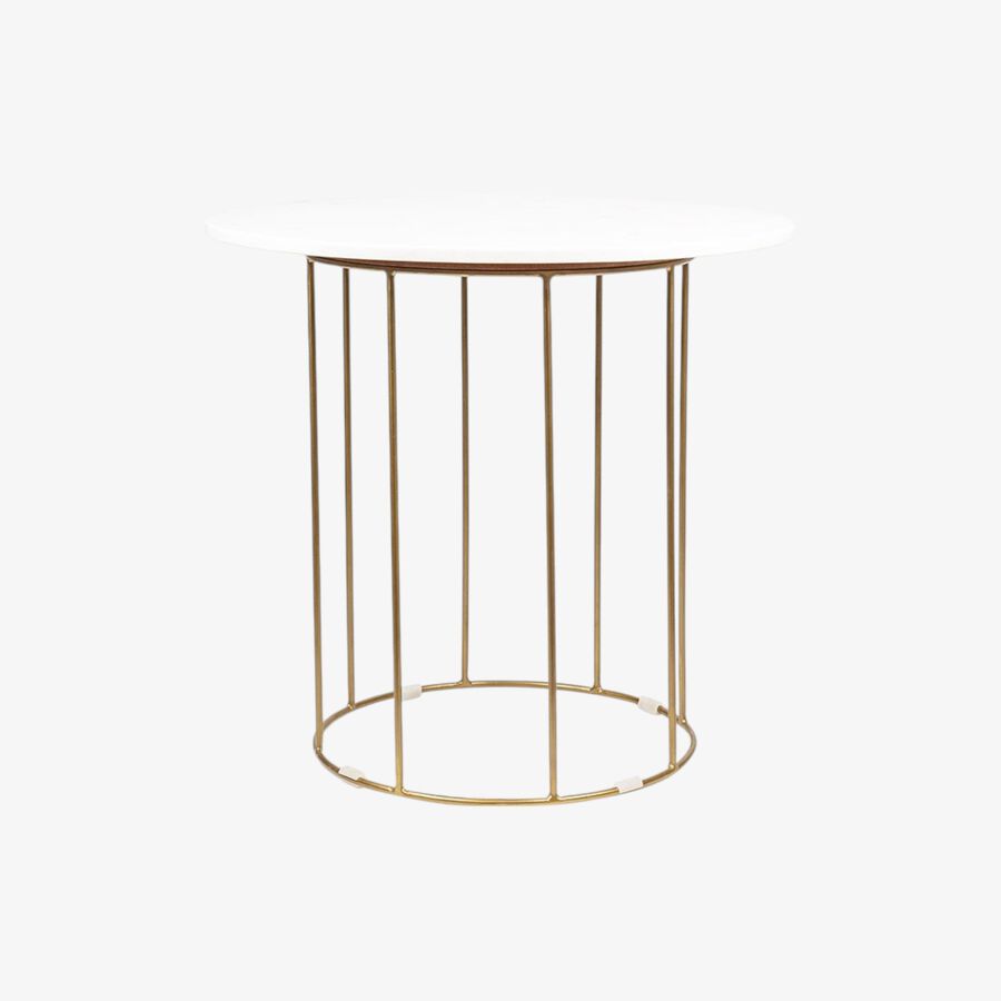 Mesa auxiliar de m&aacute;rmol Delhi &Oslash;60x55cm Clau&Chloe