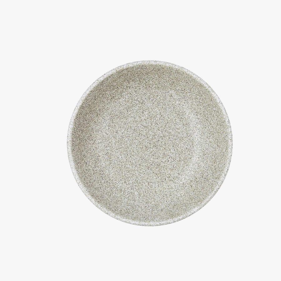 Plato hondo gris efecto piedra de porcelana Travertin &Oslash;20cm
