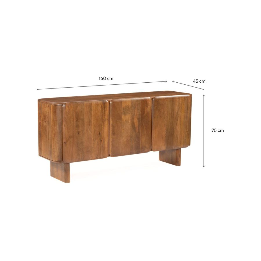 Aparador de madera de mango Brislava 160x45x75cm Clau&Chloe