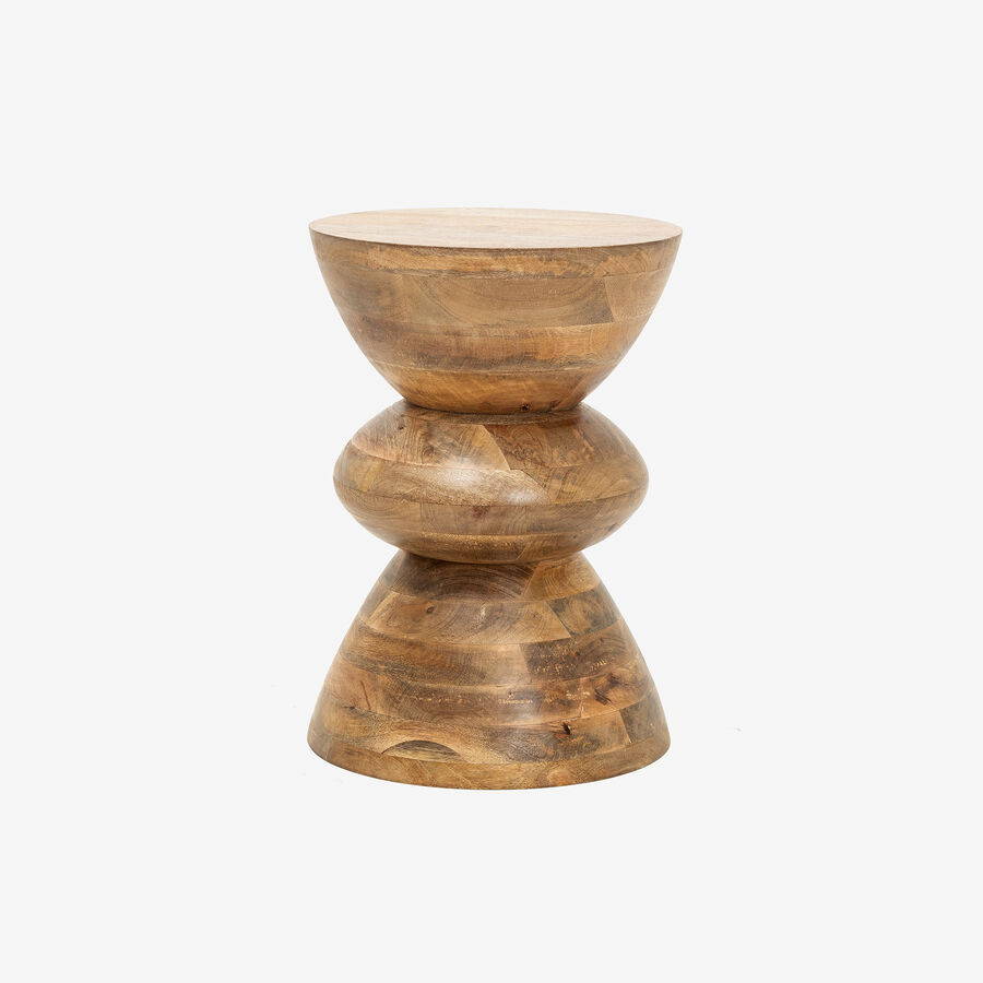Mesa auxiliar de madera de mango Maras Ø30,5x40cm