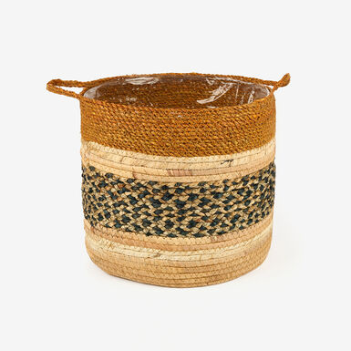 Cesta con asas de fibras naturales Evel Ø30x30cm