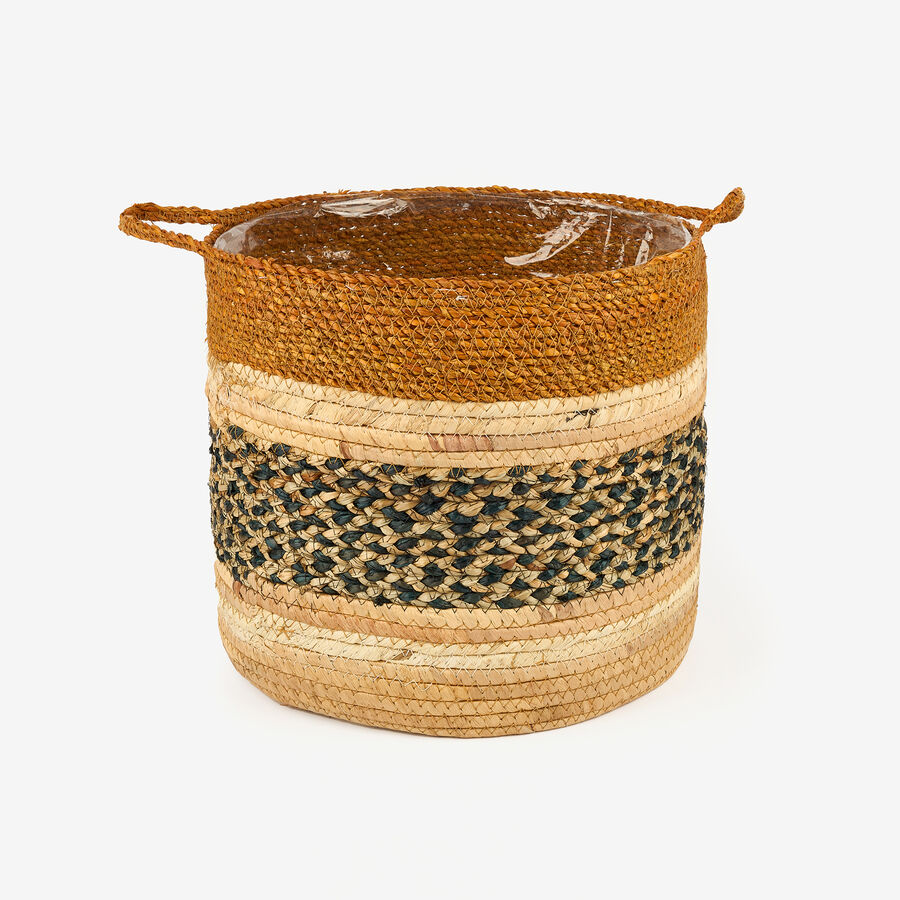 Cesta con asas de fibras naturales Evel Ø30x30cm