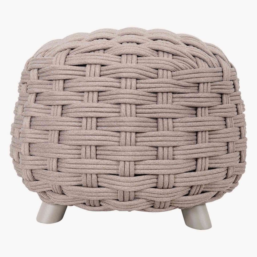 Puff de jard&iacute;n de aluminio caoba Obira &Oslash;49x38cm