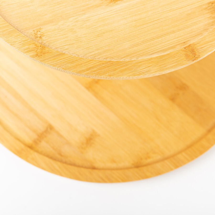 Frutero de 3 pisos de madera de bambú Ø28x34cm