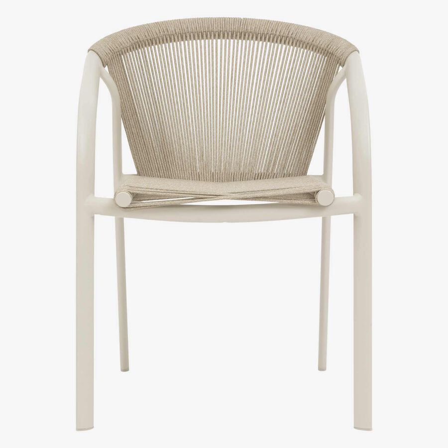 Silla de jard&iacute;n apilable de aluminio crema Rivan 57x62x80cm