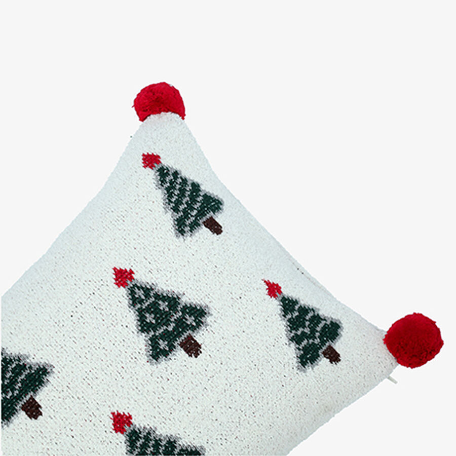 Funda de coj&iacute;n con &aacute;rboles y pompones Tree 50x35cm
