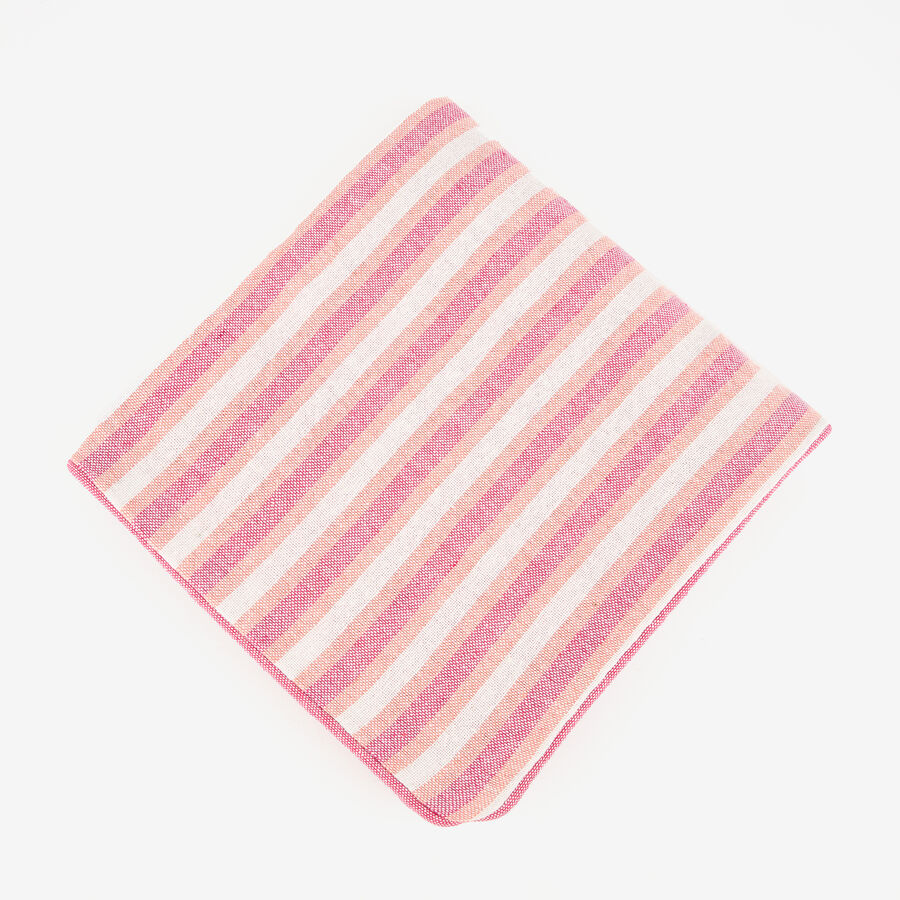 Funda de cojín de algodón rayas rosas y rojas Marita 45x45cm
