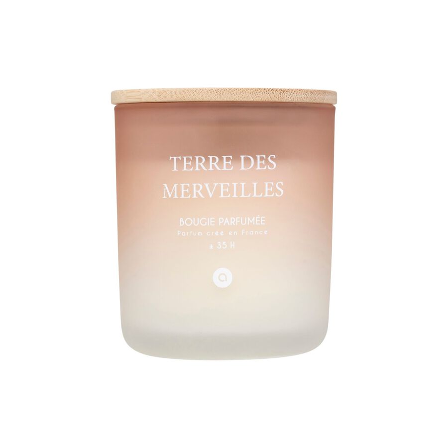 Vela aromática en vaso de cristal salmón Nora 255g Ø9x11cm