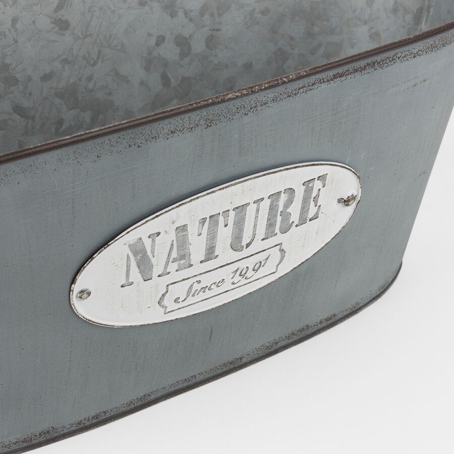 Macetero de zinc ovalado Udine 40x18cm