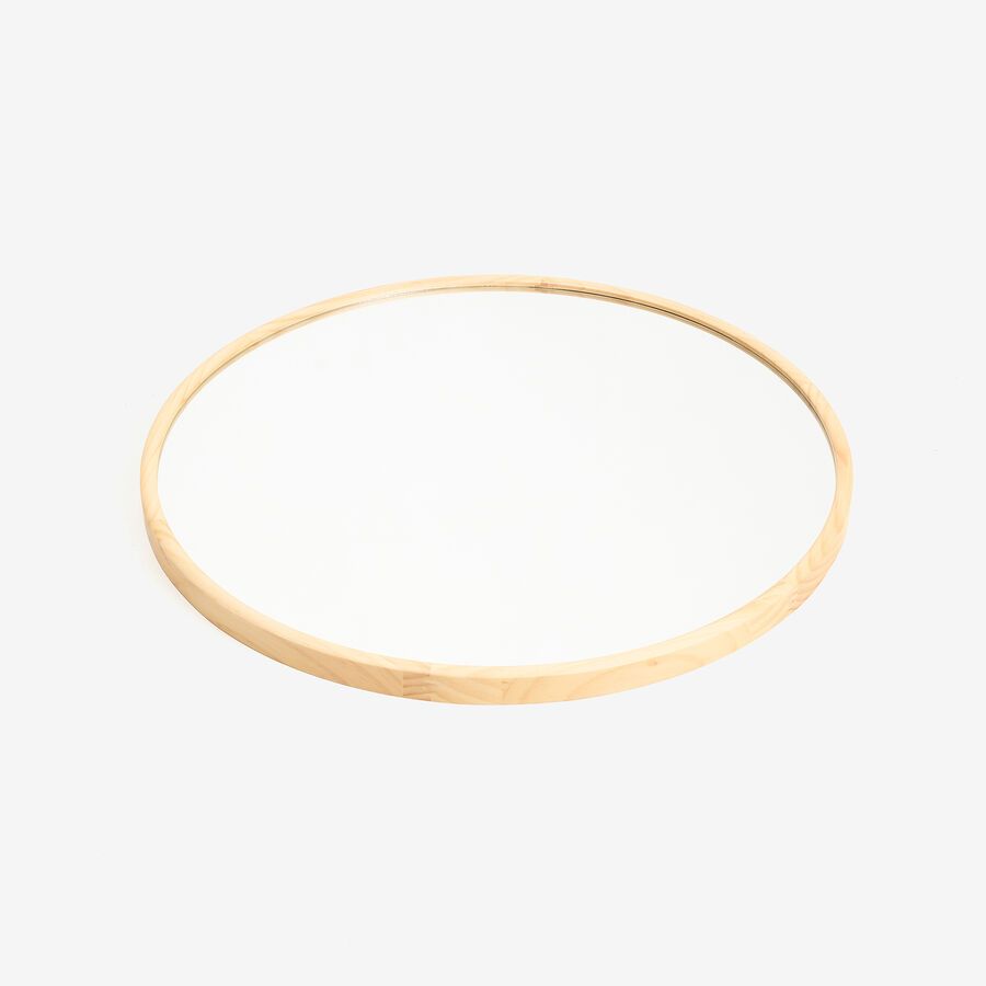 Espejo de pared redondo con marco madera Jalota Ø60cm